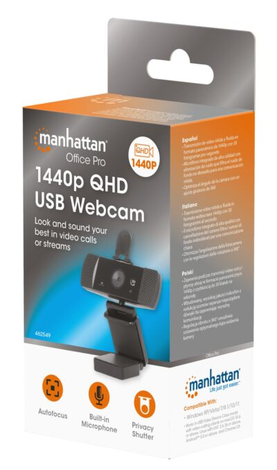 Webcam USB QHD 1440p con Cancellazione del Rumore