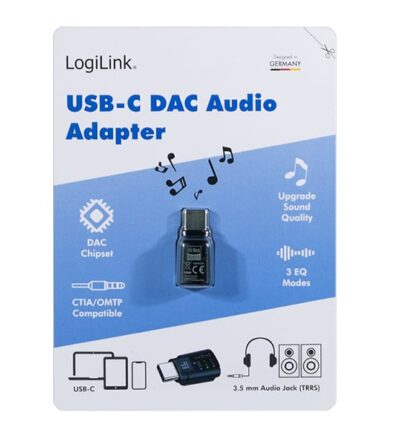 Adattatore Convertitore Audio DAC con Equalizzatore da USB-C™ a 3,5 mm Nero