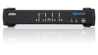 Switch KVM USB DVI a 4 Porte con Audio e Hub USB, CS1764A