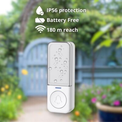 Trasmettitore Aggiuntivo IP56 Battery Free per Campanello Wireless fino a 180m