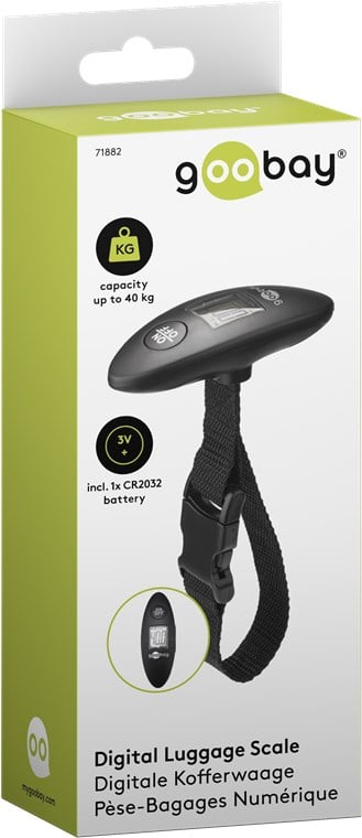 Pesa Valigie Digitale, Capacità 40 kg, Nero
