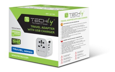 Adattatore da Viaggio Universale 150 Paesi 2 porte USB-A e 1 porta USB-C™ Bianco