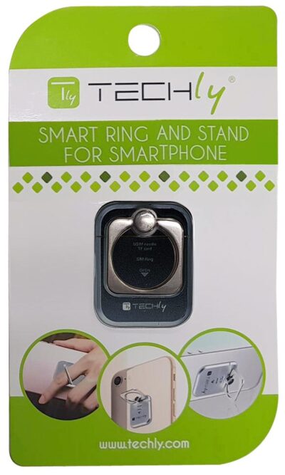 Anello e Supporto per Smartphone Nero