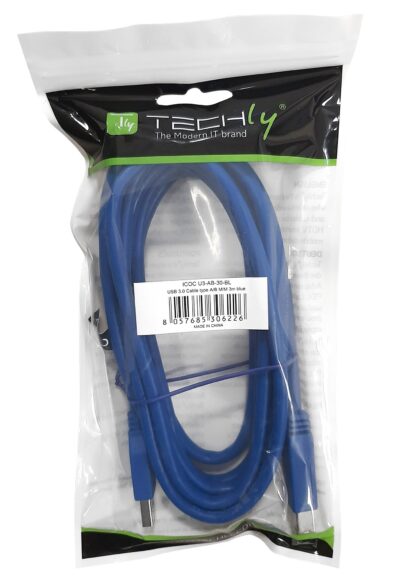 Cavo USB 3.2 Superspeed A maschio/B maschio 3 m blu