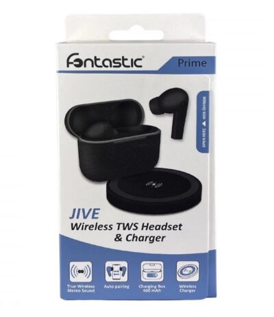 Cuffie Auricolari TWS Jive con Custodia di Ricarica USB-C™ e Pad Caricatore a Induzione Nero