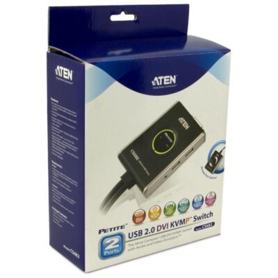 Mini Switch KVM USB Video DVI Audio e Microfono, CS682