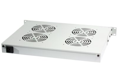 Gruppo 4 Ventole 1U per Rack 19'' con Termostato LED Grigio
