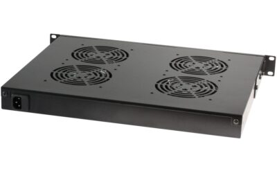 Gruppo 4 Ventole 1U per Rack 19'' con Termostato LED Nero