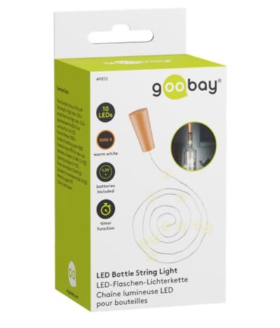 Strip 10 LED con Timer Bianco Caldo per Bottiglia