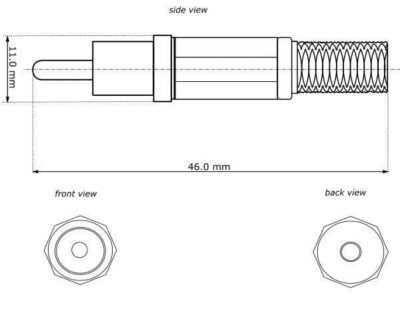 Connettore Audio RCA Maschio in plastica, Nero