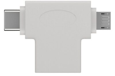 Adattatore a T USB-A, Micro-B e USB-C™ Bianco