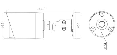 Telecamera IP Bullet IR H.265 da 5MP Rilevamento Basato su AI, DGM5106SVAT