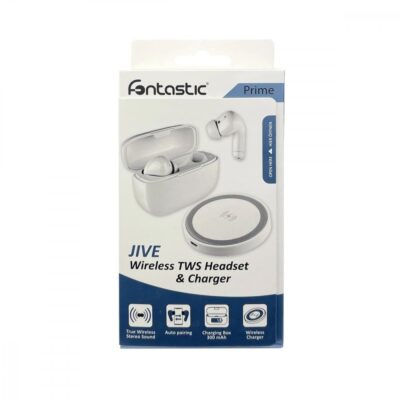 Cuffie Auricolari TWS Jive con Custodia di Ricarica USB-C™ e Pad Caricatore a Induzione Bianco