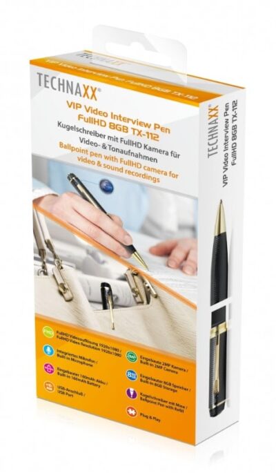 VIP Spia Penna Biro con Telecamera 8GB FullHD Nero