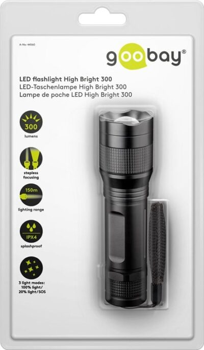 Torcia LED ad Alta Luminosità 300lm IPX4
