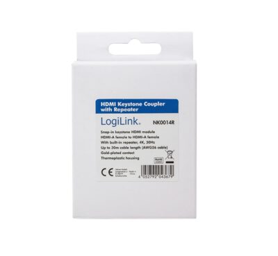 Accoppiatore Keystone HDMI con Ripetitore Bianco