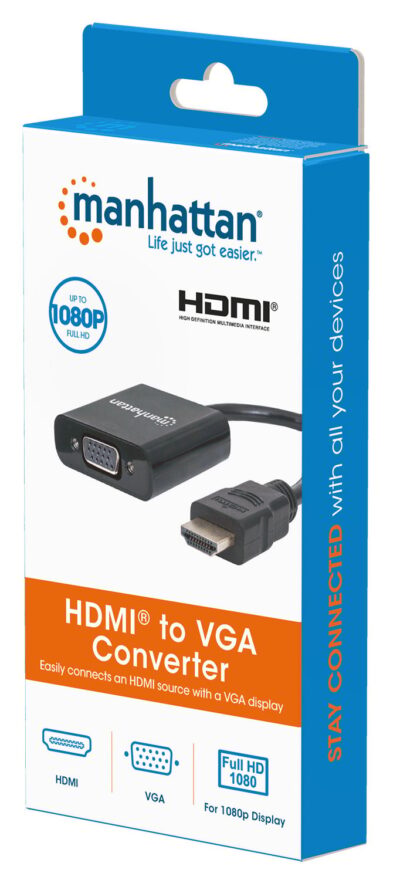 Cavo Convertitore HDMI a VGA con MicroUsb 30cm Nero