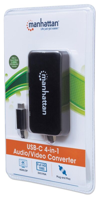 Adattatore Convertitore USB-C™ 4 in 1 a DP/HDMI/DVI/VGA Nero