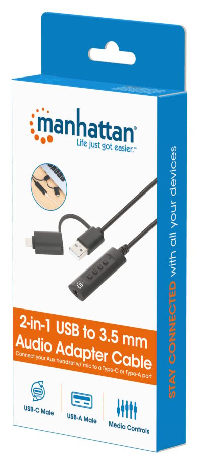 Cavo Adattatore 2-in-1 da USB-C™ e USB-A a Audio Stereo Aux da 3,5 mm