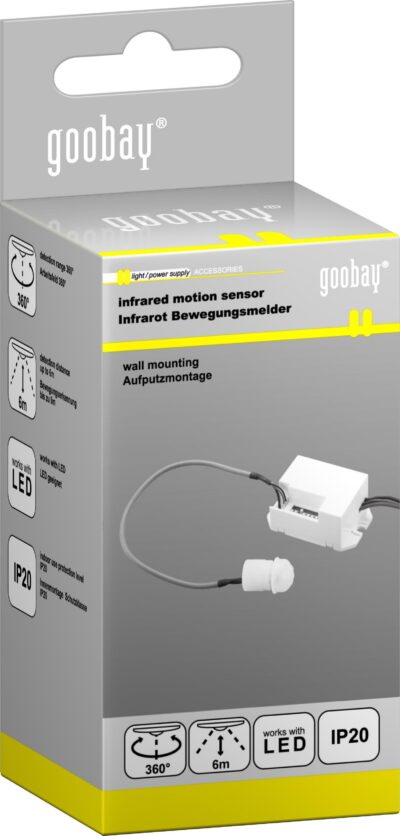 Sensore di Movimento LED Mini Infrarossi da Incasso