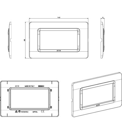 Placca Tecnopolimero S44 4 Moduli Bianco