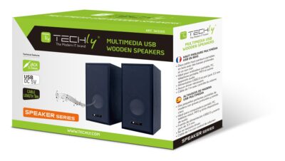 Set Altoparlanti in Legno per Notebook e PC USB2.0 e Jack 3,5mm