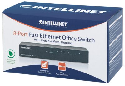 Switch Hub Ethernet 10/100Mbps 8 Porte Desktop in Metallo