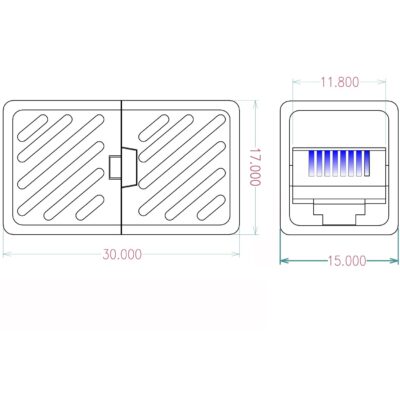 Accoppiatore Modulare Cat.6A RJ45 F/F UTP Bianco