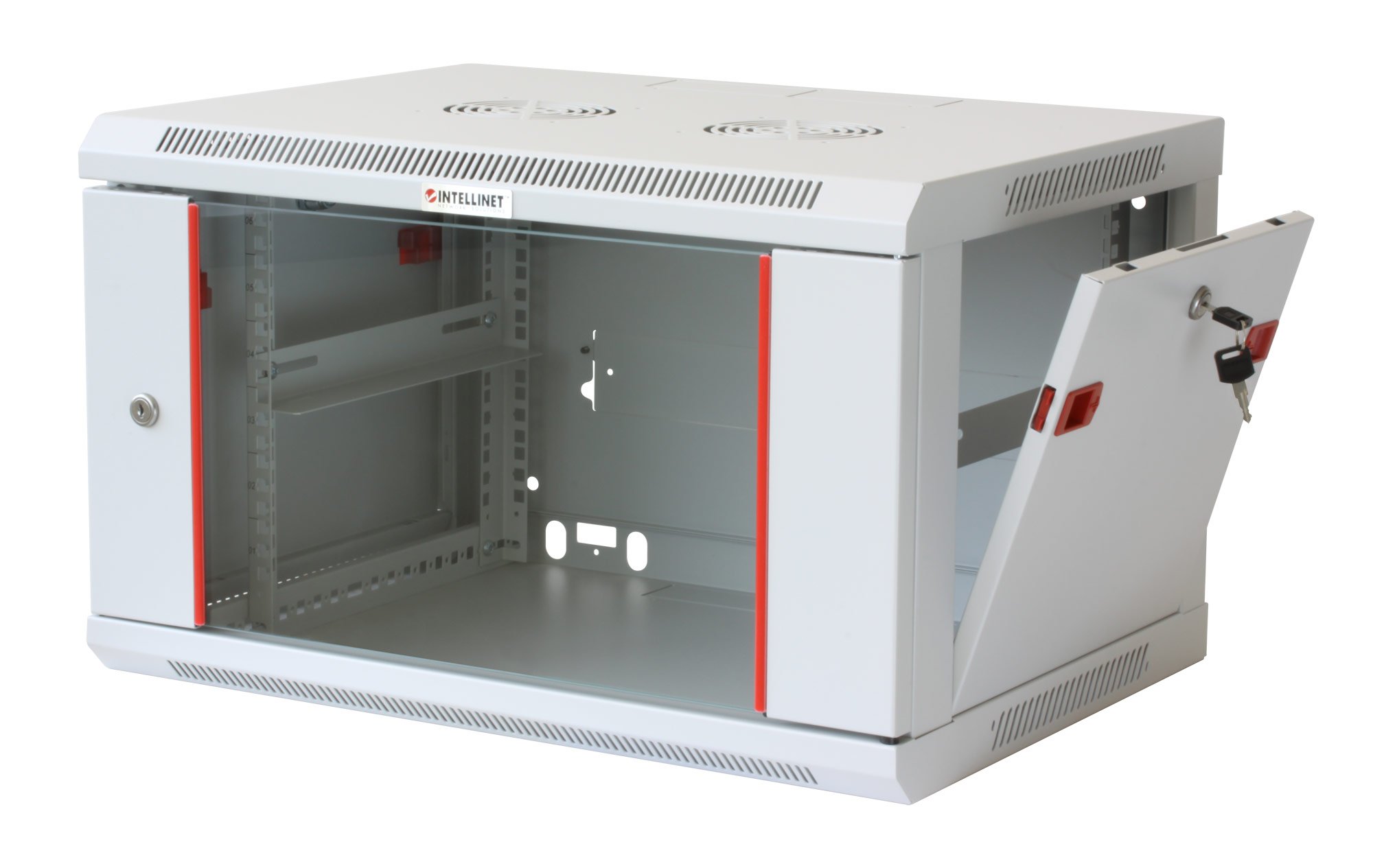 Armadio Rack 19'' a muro 6 unità sezione unica prof. 450mm Grigio